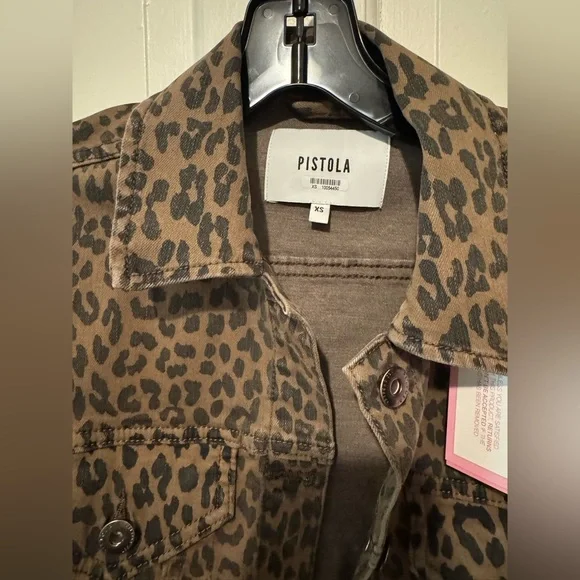 Pistola Denim Set, Leopard Print Jacket and Skinny Jeans, Size: XS/24 - Picture 5 of 10